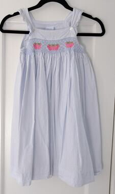 Little English Smocked Strawberry Dress Sz 5 / 5T